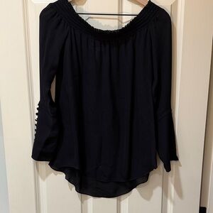 10 Crosby Derek Lam Black Off-Shoulder Blouse